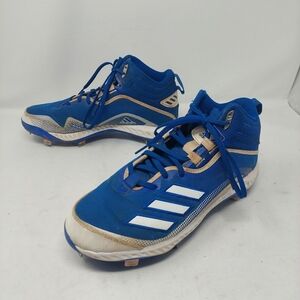 Adidas Icon 6 Bounce Blue White Baseball Cleats Activewear Sneakers Size 10.5